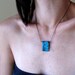 Turquoise Spikes Pendant Modern Industrial Necklace Ceramic Spikes Pendant Gift Box
