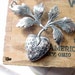 Strawberry Necklace Silver Berry Leaves Pendant Gift for Gardener