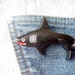 Shark Brooch Black Kitschy Vintage Plastic Unisex Gift for Him or Her Shark Week Gift Box - Under 15