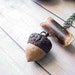 RESERVED FOR DONNA Acorn Pendant Woodland Log Necklace Forest Squirrel Jewels Gift for Nature Lover Gift Box