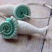 Aqua Nautilus Seashell Silver Hoop Earrings White Fish Nautical Sea Life Beach Sea Ocean Beachcomber Cruise
