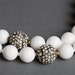 White Dolomite Necklace with Bronze Crystal Fireballs - Nine Streets