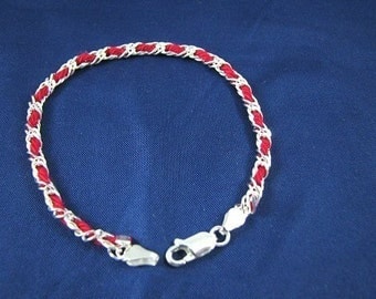 The Original Kabbalah Red String Bracelet Sterling Silver 9 inch