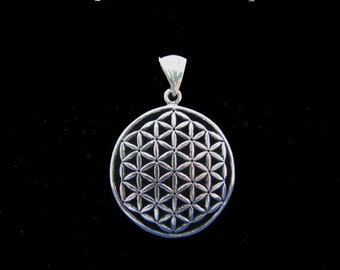 Original Large Flower of Life Pendant 925 Sterling Silver, Fleur de Vie, Flower of Life Charm, Sacred Geometry Jewelry