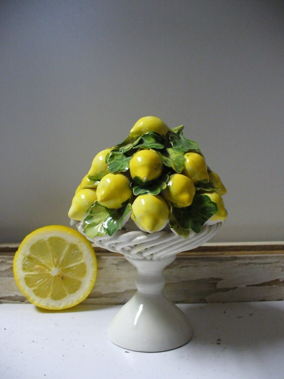 Vintage Italian Pottery Lemon Tree