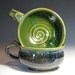 Cappuccino mug stoneware handmade hughes pottery in stock clay gray green moss