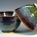 Rice bowl ceramic stir fry asian cusine stoneware, glazed in green moss brown, handmade by hughes pottery
