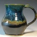 XL Coffee mug ceramic extra large cup tea soup hot cocoa, glazed in metallic gray bronze and blue, handmade by hughes pottery