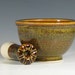 Mortar and pestle ceramic set, artisan kitchen spice grinder, stoneware kitchen prep, glazed in brown and gold, handmade by hughes pottery