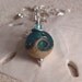 Beachy Ocean Wave II Blue Round Lampwork Glass and Sterling Silver Necklace - 1009