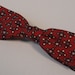 Burgundy Grey and White Vintage Mens Bow Tie Sherman Clipper