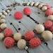 Chunky Vintage Necklace and Earring Set Wood Glass and Nubby Beads