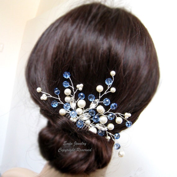  Wedding  Hair  Accessories  H1016 Crystal and Pearl Hiar Comb