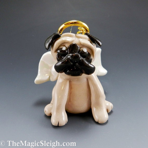 angel pug statue