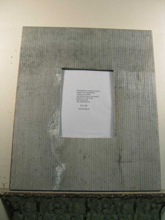 TIN CEILING Galvanized Industrial Picture Frame 8x10 Shabby