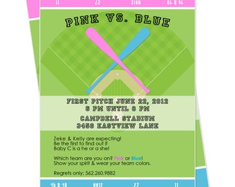 Baby Gender Reveal Party Baseball Ticket Invitation Printable - Baseball Gender Reveal Party - Gender Reveal Baseball Shower