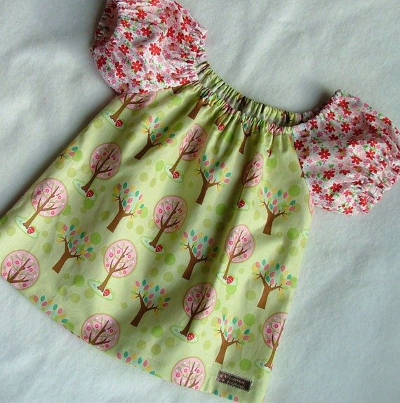 Items similar to Little Girls Peasant Top in Hoos in the Forest from ...