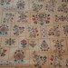 Whimsical Folk Art - Vintage Fabric 50s 60s Cottage Atomic New Old Stock Deer Hearts Birds 36 in wide