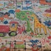Crayon Sketch Animals - Vintage Fabric Whimsical Novelty Elephants Trucks Giraffes Kids New Old Stock