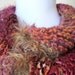 SALE Hand Knit Scarf Wrap in Orange, Brick and Brown - Sunset