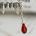 Vampire Fang Necklace - Swarovski Siam Crystal Drop - FREE Domestic SHIPPING