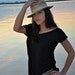 Black organic cotton off the shoulder top