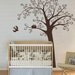 ON SALE /// Wall Art Vinyl Decal Sticker Home Kids - Tree with Circle Leaves - Birds and nest