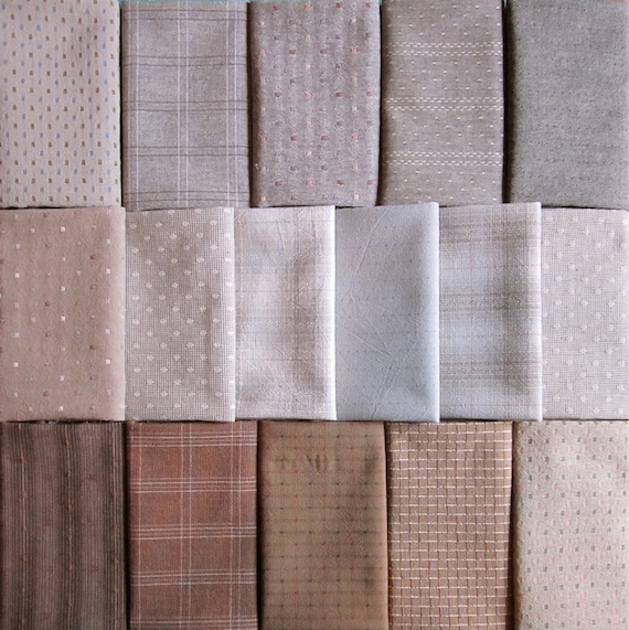 Japanese Taupe fabrics 16 beige and gray fat eighths