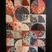 Patchwork Quilt - black and red Japanese Drunkard's Path wall hanging
