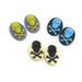 6 Destashed Gothic Skull and Crossbones Cameos 18x13mm - ASSORTED COLORS