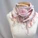 Nuno scarf. Pink, cream, white, peach silk chiffon and wool. Ruffled womens accessory by BlindSquirrel on Etsy.