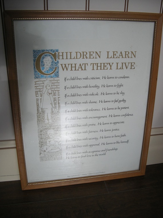 Formula 1 Boston >> Framed Print Children Learn What They Live 1963 Similac Formula 1 Boston >> Framed Print Children Learn What They Live 1963 Similac