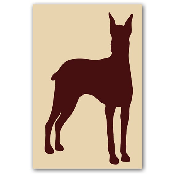 Download Doberman Dog Silhouette for Dog lover in brown color Fine art