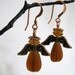 Amber Glass and Copper Angel Earrings RKMixables Copper Collection RKM247