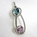 Woven Sterling Silver Wire Fluorite Hearts Pendant RKS161