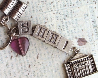 Librarian Keychain SHH Library Purse Charm