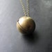 SALE - Retrospective - Vintage Ball Locket Necklace - Layering Necklace On Long Brass Chain