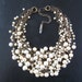 Mermaid Farts - Tangled Decayed Upcycled Pearl Bib Necklace - Cream Ecru and Brass