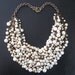 Mermaid Farts - Recycled Pearl Necklace - Half Bib Style with Cream Pearls and Vintage Brass