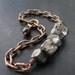 Pyrite Bracelet with Vintage Brass Chain and Garnet