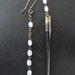 Nature Worship - Black and White - Porcupine Quill Earrings With Vintage White Glass Rosary Beads