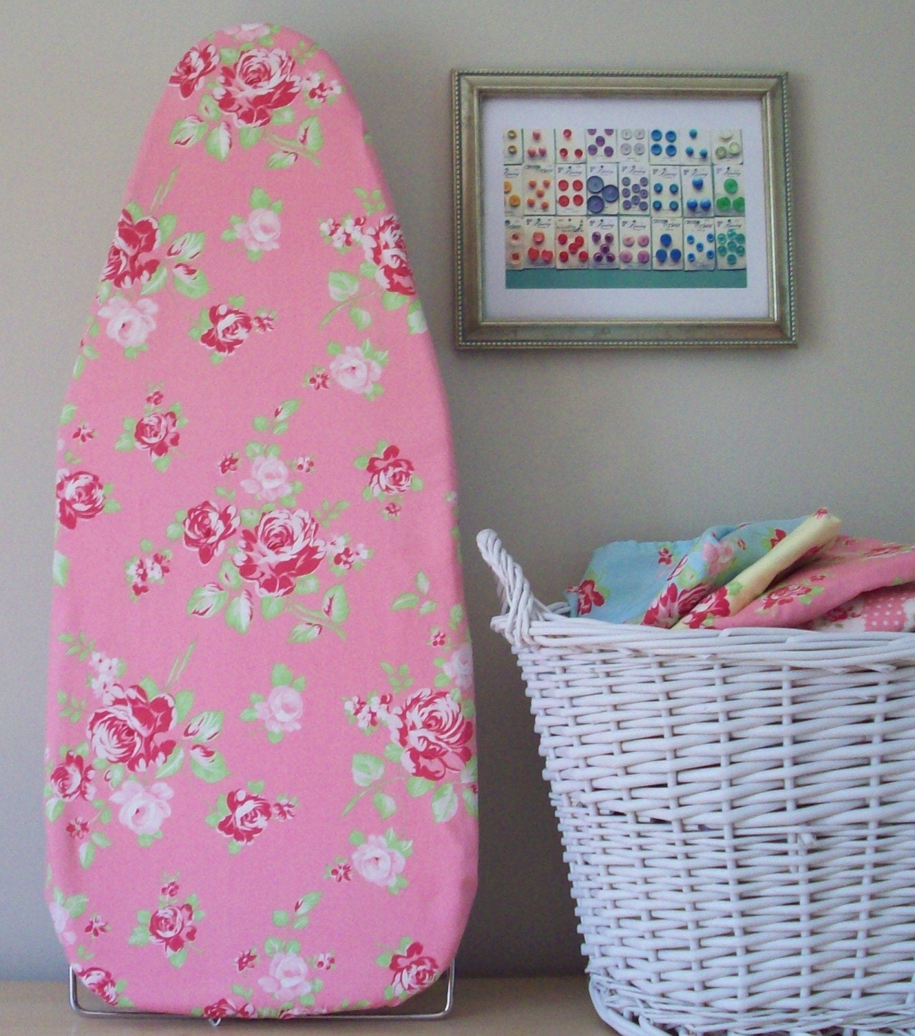 TABLETOP Ironing Board Cover in Blush Pink Darla Roses