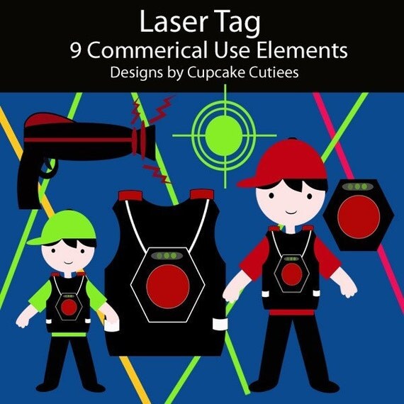 Laser Tag Clip art Collection great for cards by ...