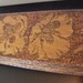 RESERVED - Long pyrography box art nouveau - Golde Pyro-Art box - 31 inches long - Very unusual & beautiful