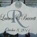 BRIDE & GROOM Custom Wedding Signs Monogram Cottage Save the Date 24x17 Vintage Style Signs