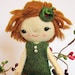 Cloth Doll Handmade All Natural Wool Christmas Dress