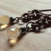 Faceted Yellow Citrine Earrings Copper Drops Yellow Gemstone Earrings Rustic Copper Earrings Fall Fashion