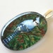 Blue Jay Bird Pendant School Team Mascot Oval Art Glass