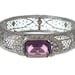 Art Deco Bracelet Antique Bangle Filigree Amethyst 1920s Vintage Jewelry
