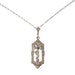 Art Deco Necklace Sapphire Pendant Paper Clip Chain 1920s Vintage Wedding Jewelry